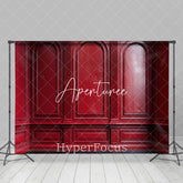 Aperturee - Aperturee Red Vintage Pattern Wall Backdrop For Photography